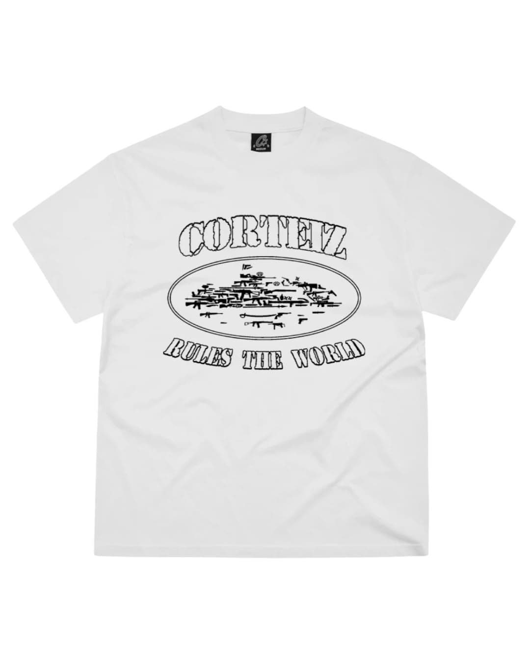 Remera Blanca Corteiz Gun Logo de Corteiz